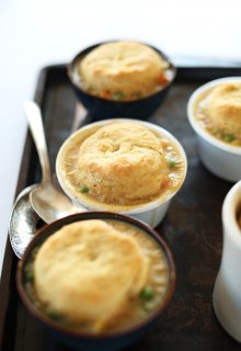1 Hour Vegan Pot Pies! Topped with flaky, from scratch vegan biscuits