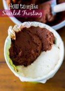 How to Make Chocolate and Vanilla Swirled Frosting by sallysbakingaddiction.com